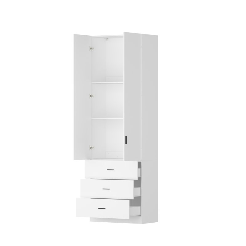 Grande armoire de rangement blanche avec tiroirs et tablettes réglables - Organisateur de garage et de maison polyvalent