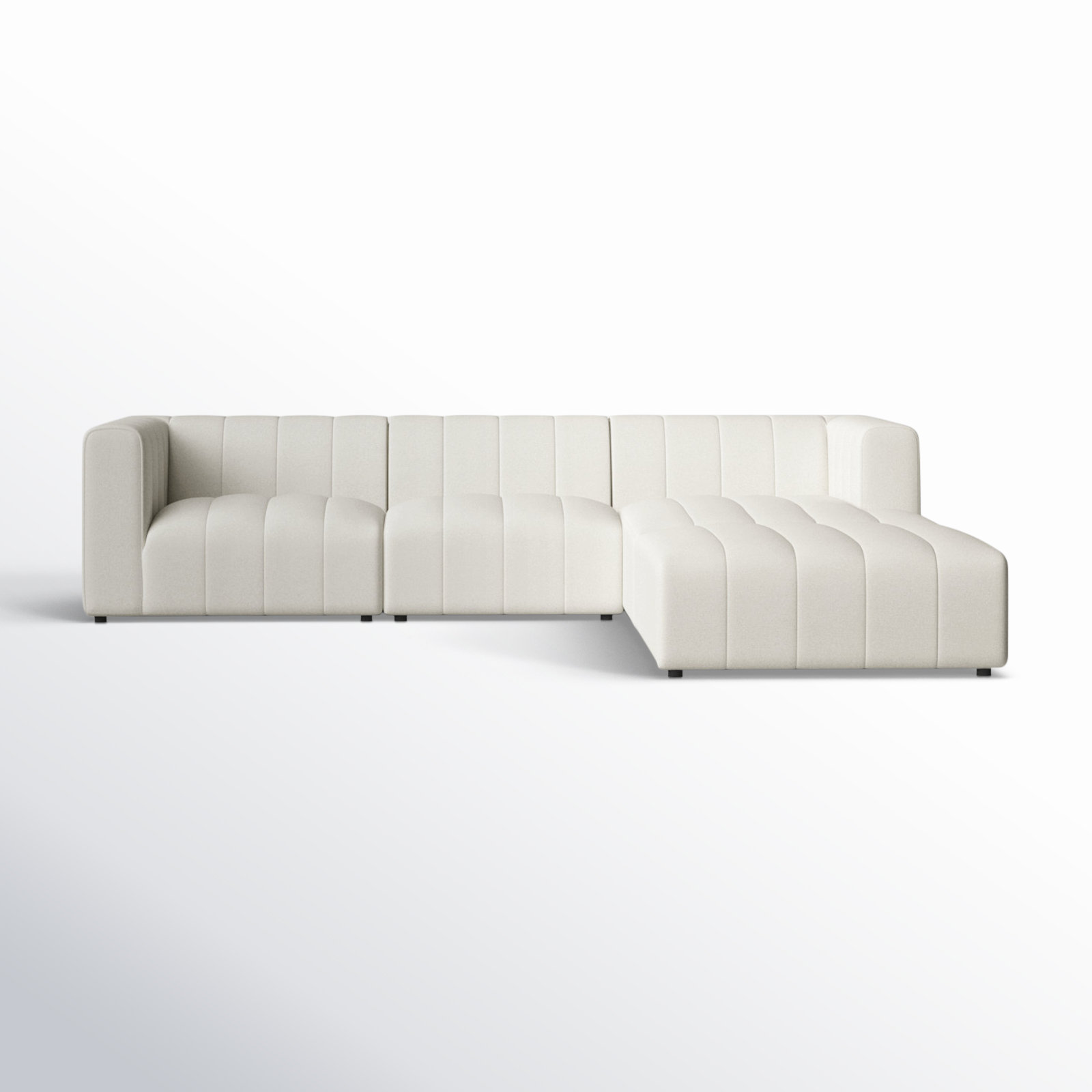 Bowry Upholstered Chaise L-Sectional, Fayette Cloud Polyester Blend, Right Hand Facing
