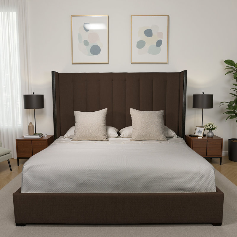 Elyse Channel Bed, Brown, King