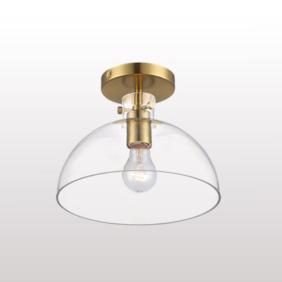 Martins Single Light Glass Semi Flush Mount