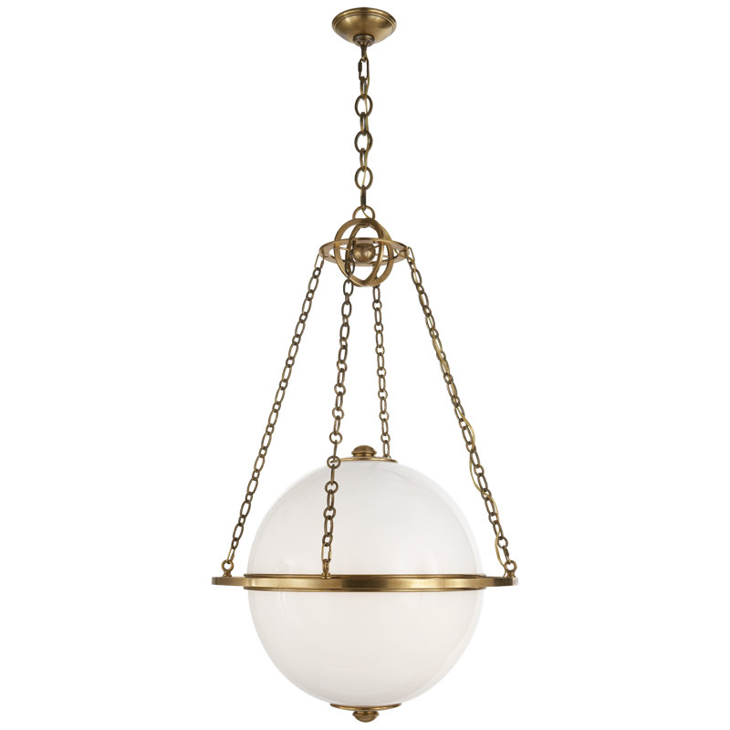 Chapman & Myers Modern Globe Lantern, Antique-Burnished Brass