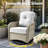 6-Person  All-Weather Wicker Outdoor Sectional With Cushions,Swivel Rockers,Led Coffee Table And Fire Pit-611241734