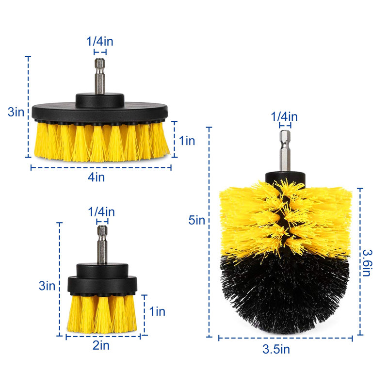 Ensemble d'accessoires pour brosse de perçage, Jaune