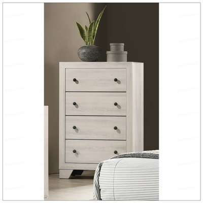 Mobilier de chambre rustique en bois avec rangement à quatre tiroirs