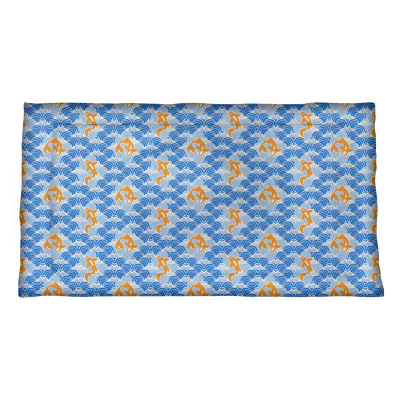 Taie décorative Katelyn Elizabeth Koi, Simple standard, Polyester, Bleu