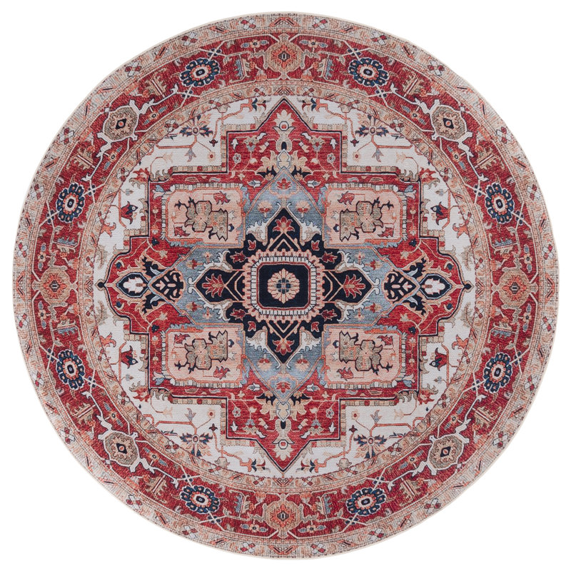 Alphonia Performance Machine Washable Oriental Rug, Round 6'