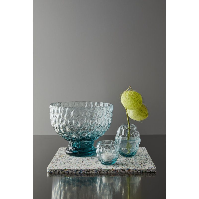 Moss Crystal Glass Serving Bowl