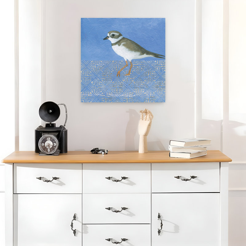 Pluvier géométrique, oiseau, art côtier, H 18 po x l 18 po