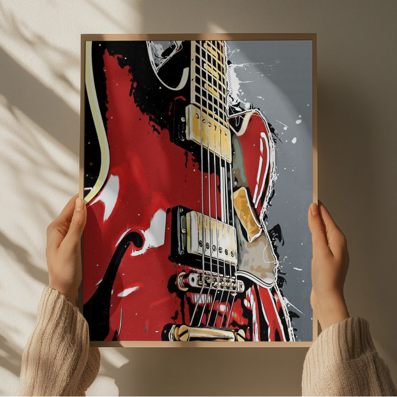 guitar, 81.28 cm H x 121.92 cm W