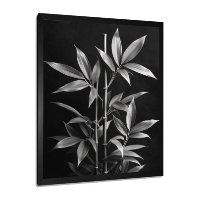 Monochrome Grey Bamboo Botanical Beauty II - Bamboo Wall Art Print