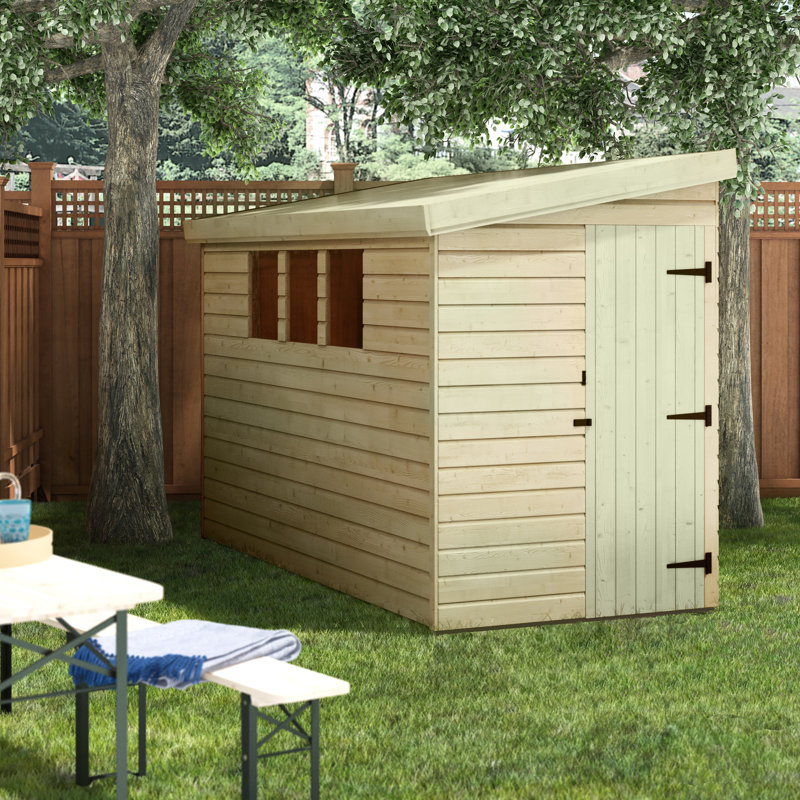 Shiplap Pent Wooden Shed, 203.2cm H x 149.86cm W x 302.26cm D