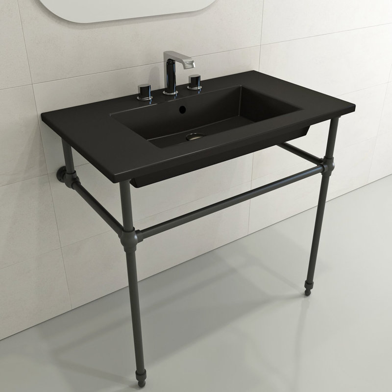 Ravenna 19.7 in. L Bathroom Sink, Matte Black, Single-Hole