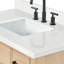 Meuble-lavabo simple en bois massif 42 po avec plateau en quartz Carrara de 1,5 po Thornaby-95016750-81058405