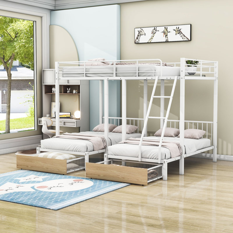 Lit superposé avec tiroirs Rolf Kids, Blanc
