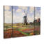 Ensemble de 3 panneaux - Claude Monet «Tulip Fields in Holland, 1886», art mural sur toile pour le salon, la chambre à coucher ou le bureau 