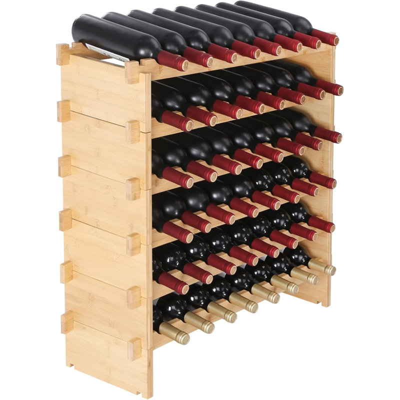 6-Tier 48 Bottles Stackable Modular Wine Rack