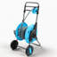 Chariot enrouleur de boyau d'arrosage à poignée réglable, porte-boyau d'arrosage robuste en plastique et sur roulettes avec adaptateur 1,9 m Quick-Connect