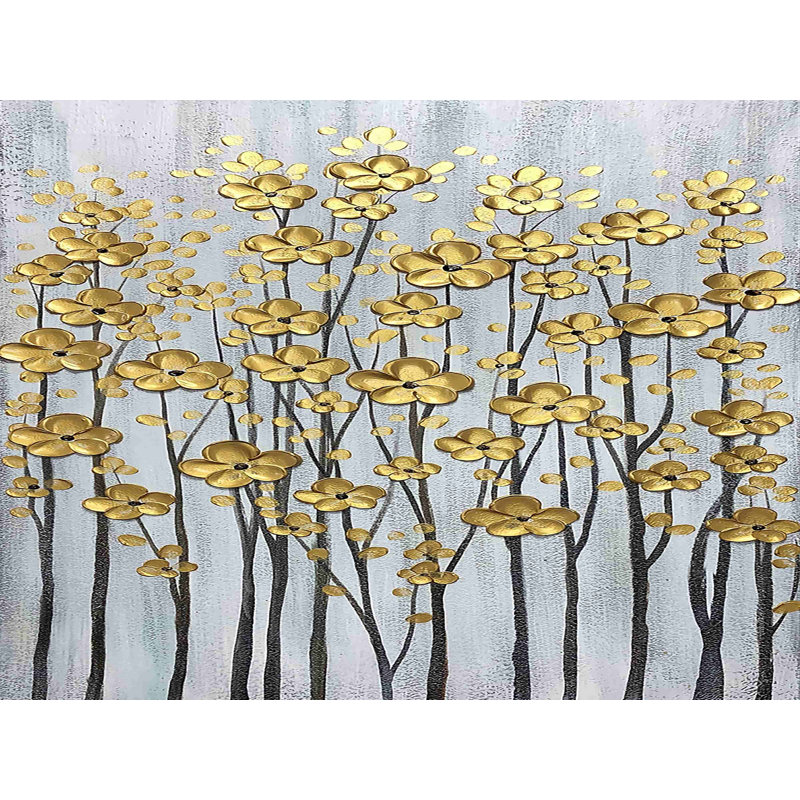 Art sur toile Golden Blossom Delight, H 12 po x l 16 po x P 1 po