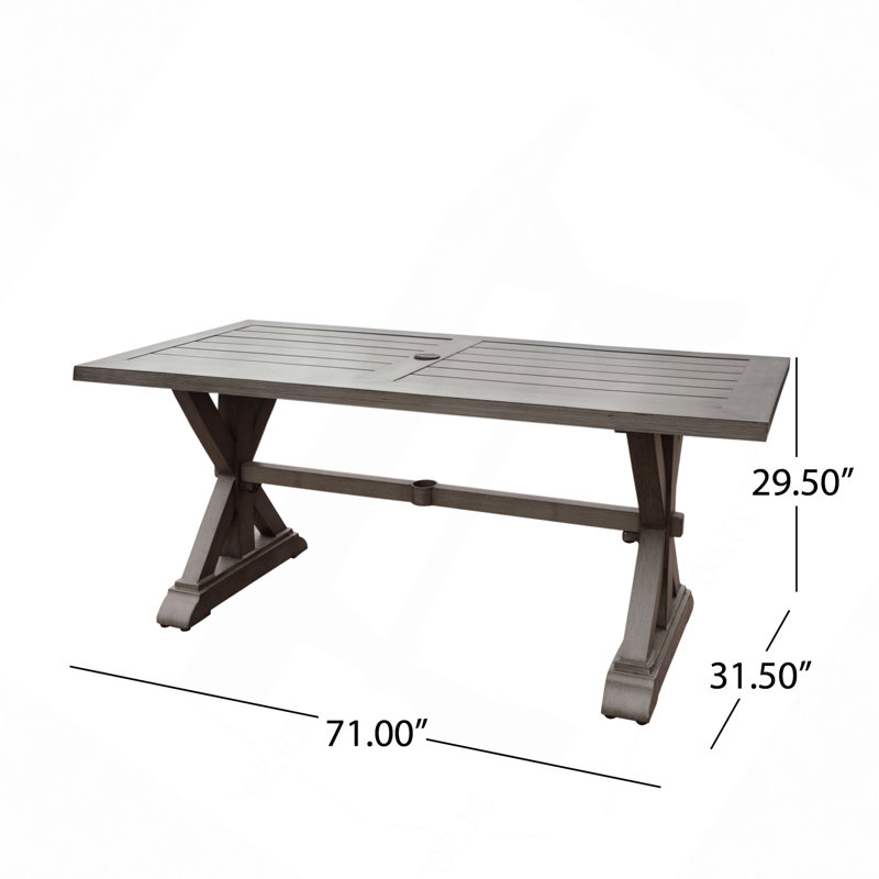 Table de salle à manger d'extérieur en aluminium, Gris foncé