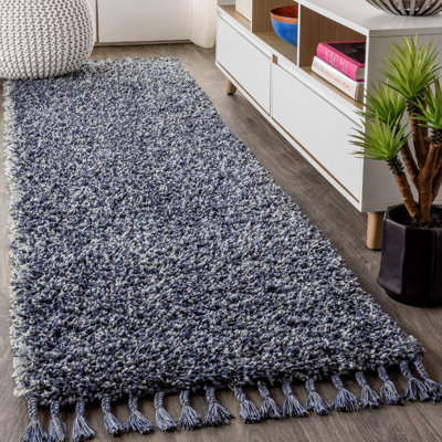 Tapis bleu à poils longs Felicdad