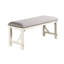 Banc de salle à manger blanc et gris, design moderne, banc fini avec coussin de siège,