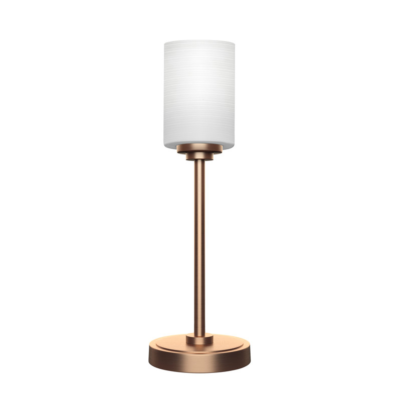 Aneka Accent Lamp Shown With 4" White Muslin Glass, Dark Granite, White, Muslin Glass