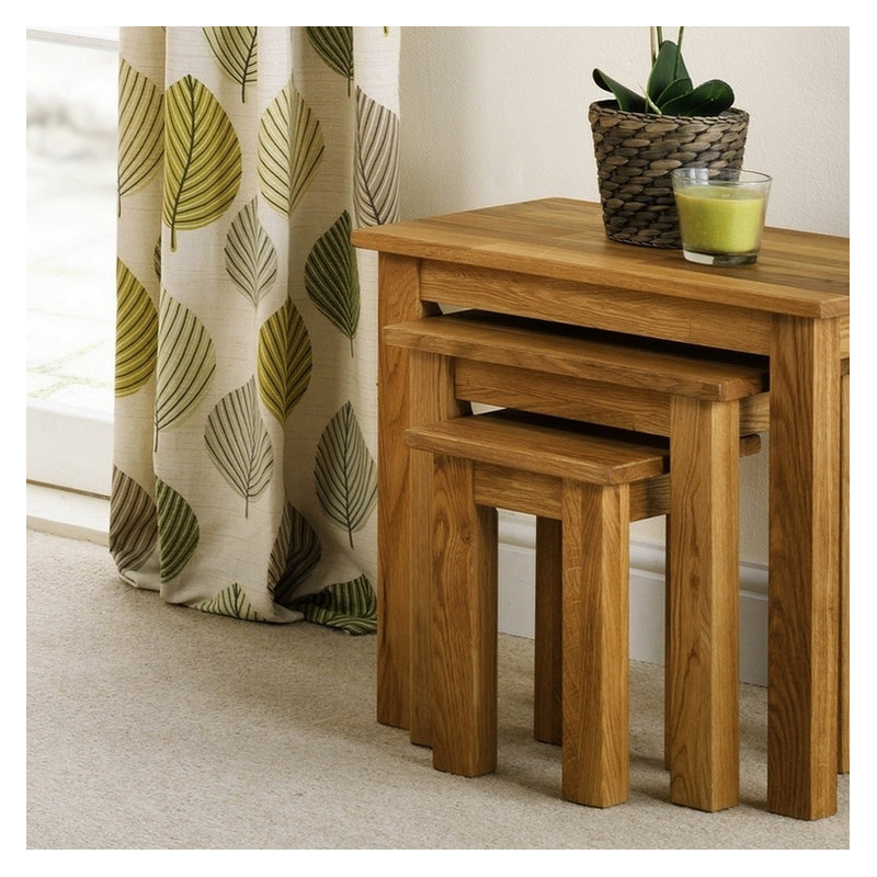Carmel Solid Wood Nesting Tables, Oak