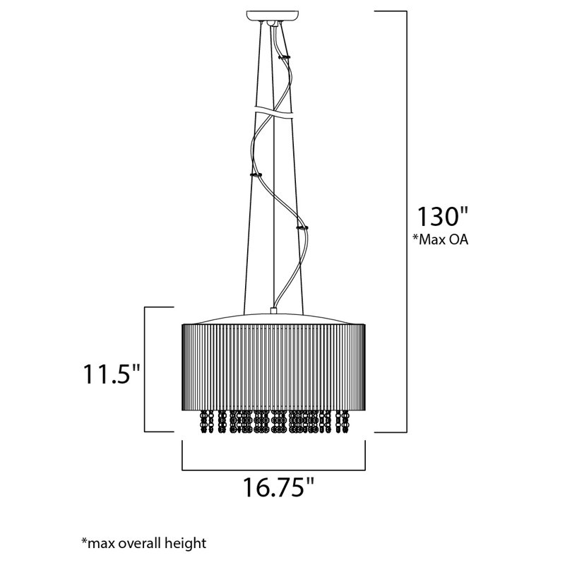 Luminaire suspendu cylindrique à 7 lumières Natalia