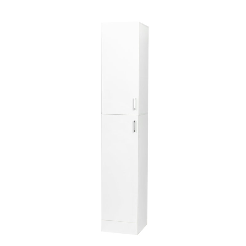 Freestanding  Cabinet with Inadjustable Shelves and two Doors for Kitchen, Dining Room, White, White