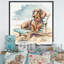 «Dog Lounging on the Beach with Sun Sun III», reproduction sur toile-86808584-110955151