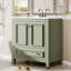 Meuble-lavabo autoportant avec cadre en bois massif 30 po avec lavabo et organisateur de porte-63681523-66773590