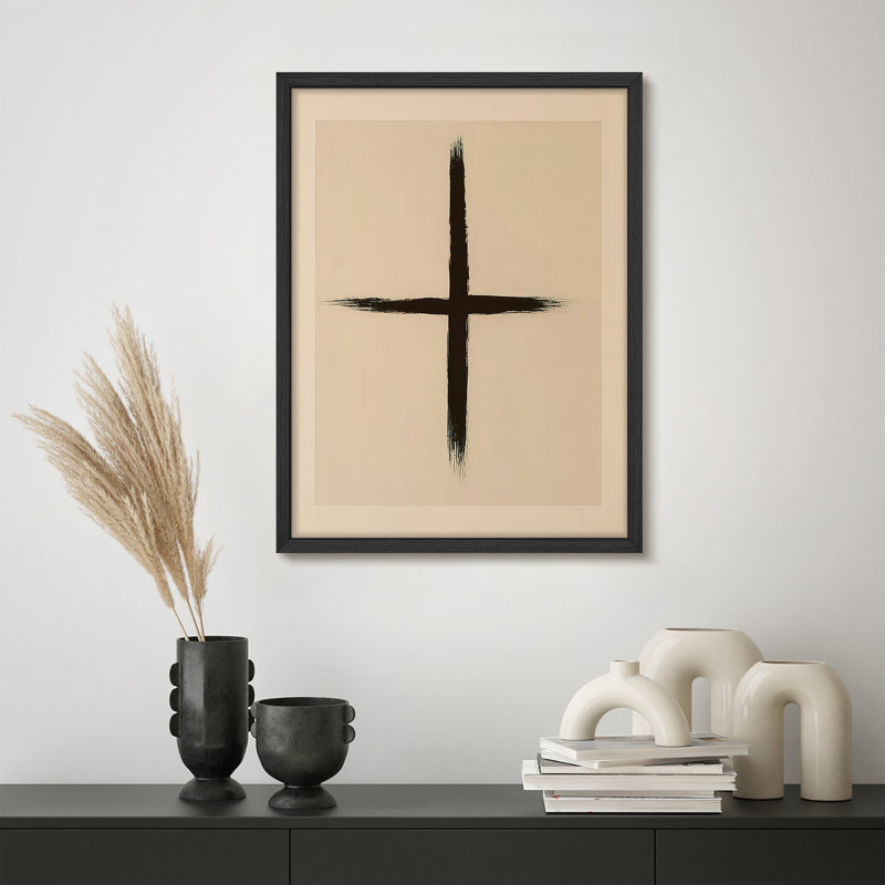 Reproduction d'art encadrée abstraite pour décoration intérieure moderne - 11 po x 14 po, H 14 po x l 11 po, Noir