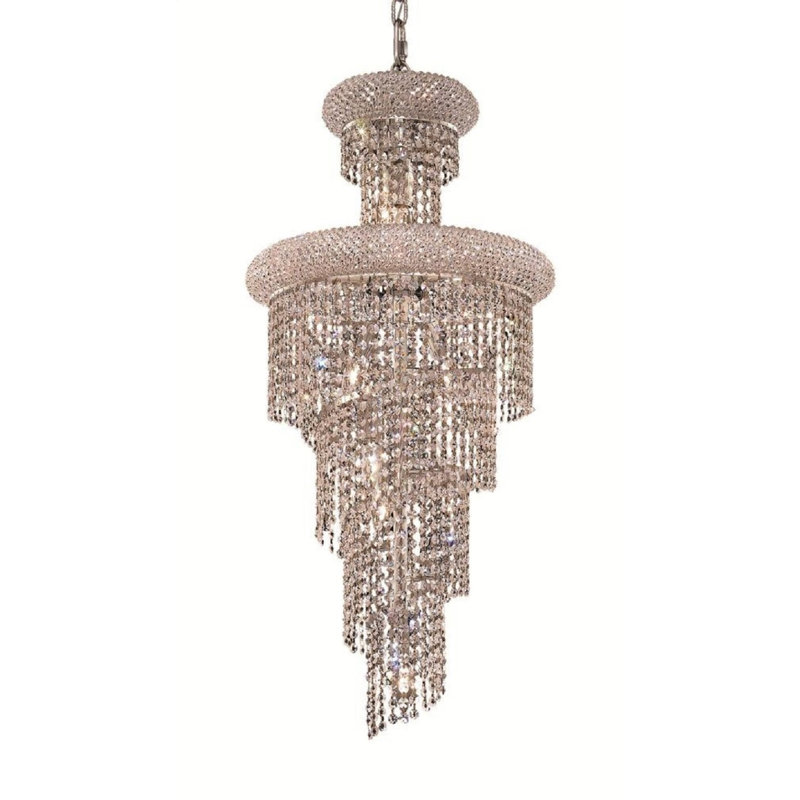 Zonia 10 - Light Dimmable Tiered Chandelier, Chrome