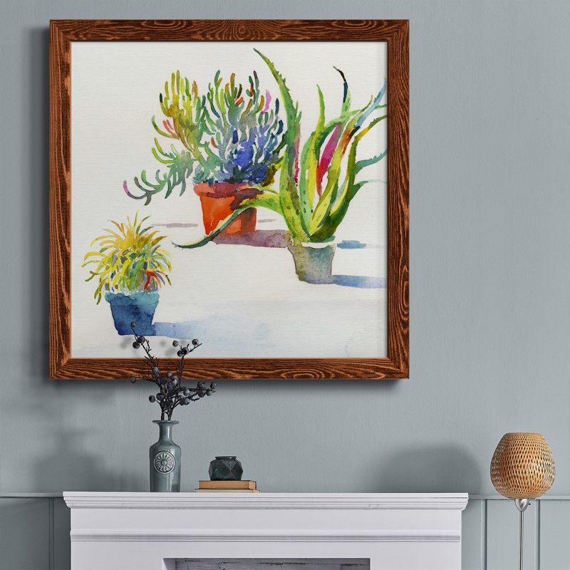 Springtime Garden - Peinture sur toile encadrée, H 35,5 po x l 35,5 po x P 1,5 po, Cadre en érable