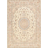 Azerbaijan Hand Knotted Wool Oriental Area Rug in Ivory