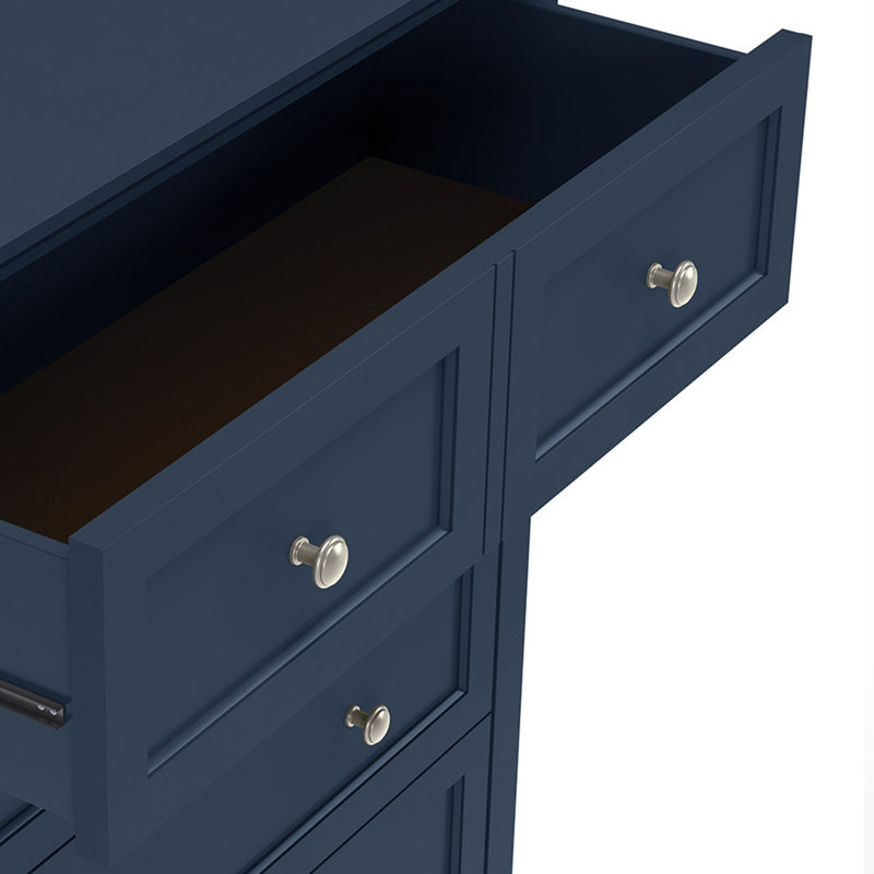 Commode 5 tiroirs Renee, Bleu