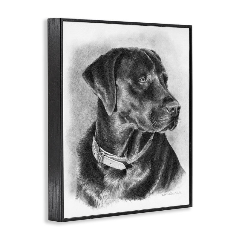 Dessin en noir par estampe numérique par Victoria Schultz, H 30 po x l 24 po, Giclée encadrée noir minuit