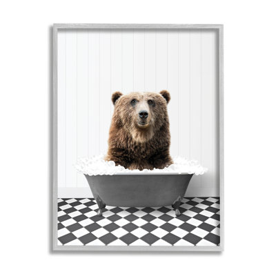" Bear In Bathroom Tub "