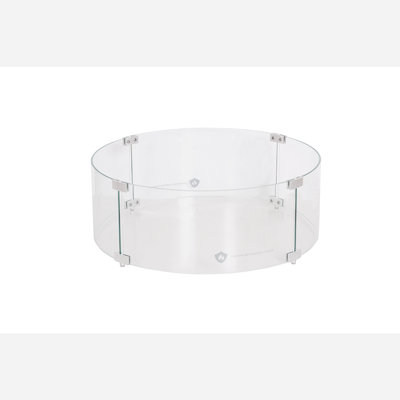 Round 23" Fire Pit/Table Wind Guard (Glass)
