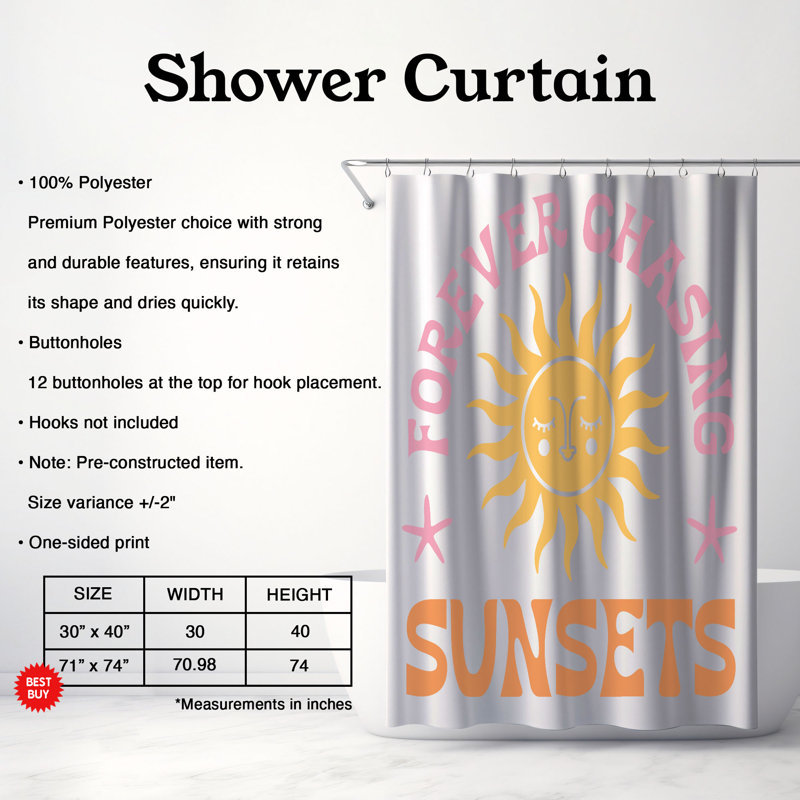 Auhert Shower Curtain, 74"H x 71"W