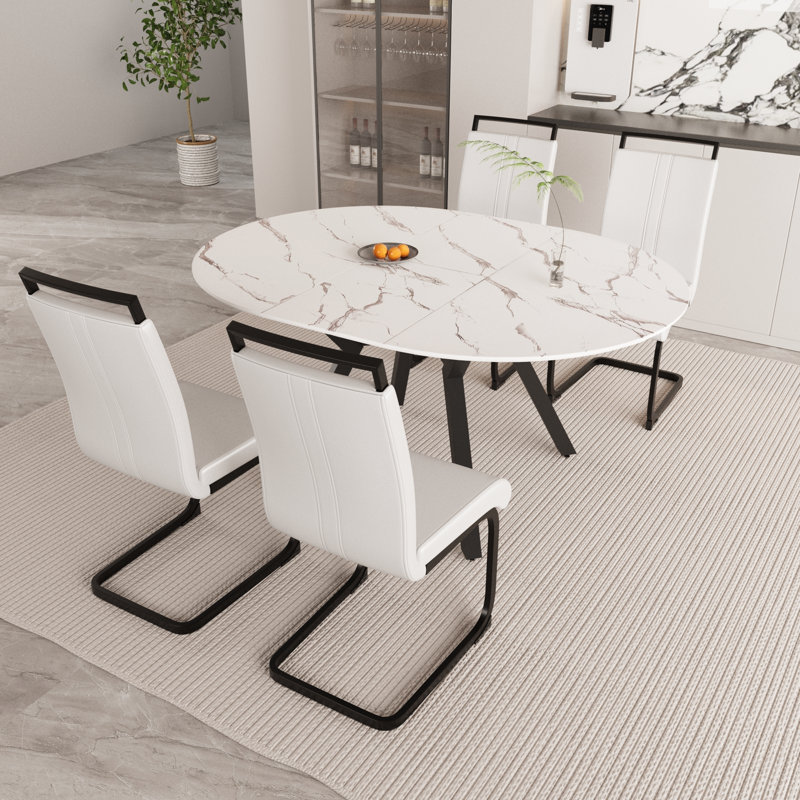 Ensemble de salle à manger extensible en MDF moderne et élégant pour les réunions