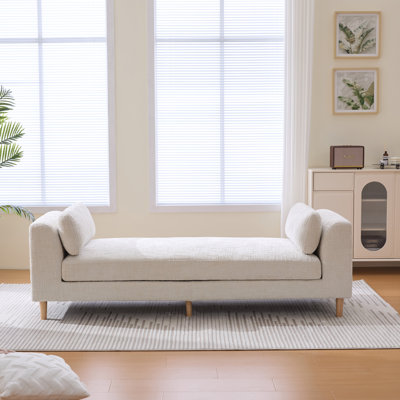 Upholstered Accent Bench With Two Pillows