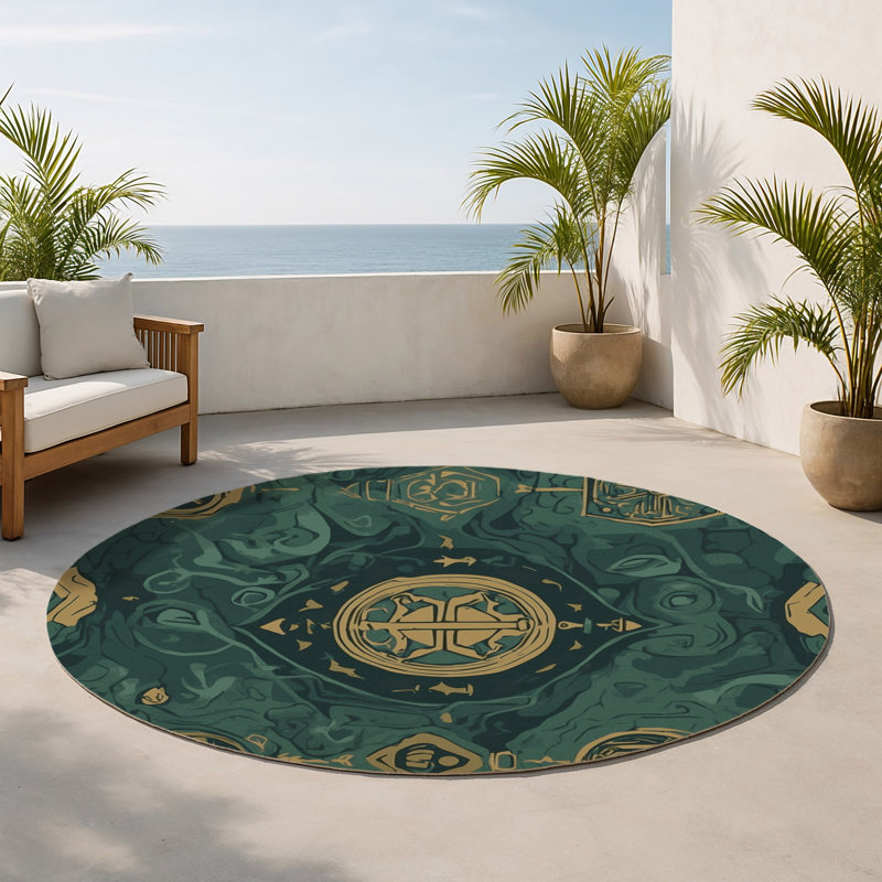 Tapis intérieur et extérieur Hyrule Horizon, Rond 5 pi