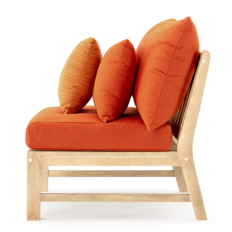 Chaise de patio Paulet avec coussins Sunbrella, Tissage uni Sunbrella® palette Cayenne