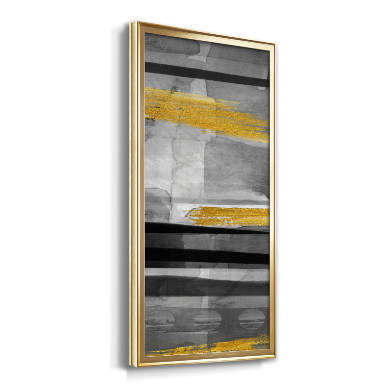Layers of Time I - Peinture sur toile encadrée, Doré, H 22,5 po x l 42,5 po x P 1,5 po
