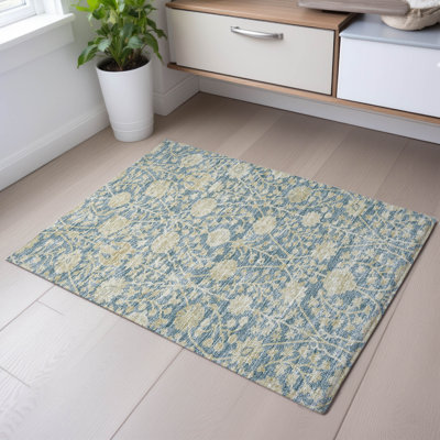 Premium Machine Washable Dahl AMF1086 Floral Rug