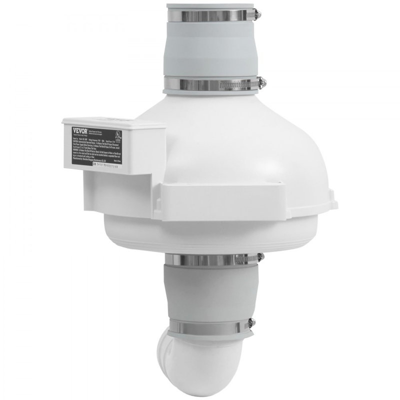 4" to 3.5" Radon Mitigation Fan System Kit Quiet 260 CFM Inline Duct Waterproof