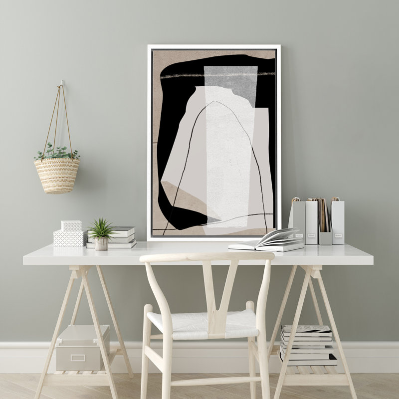 Reproduction d'art encadré sur toile Mid Mid Century, L 16 po x H 24 po, Blanc