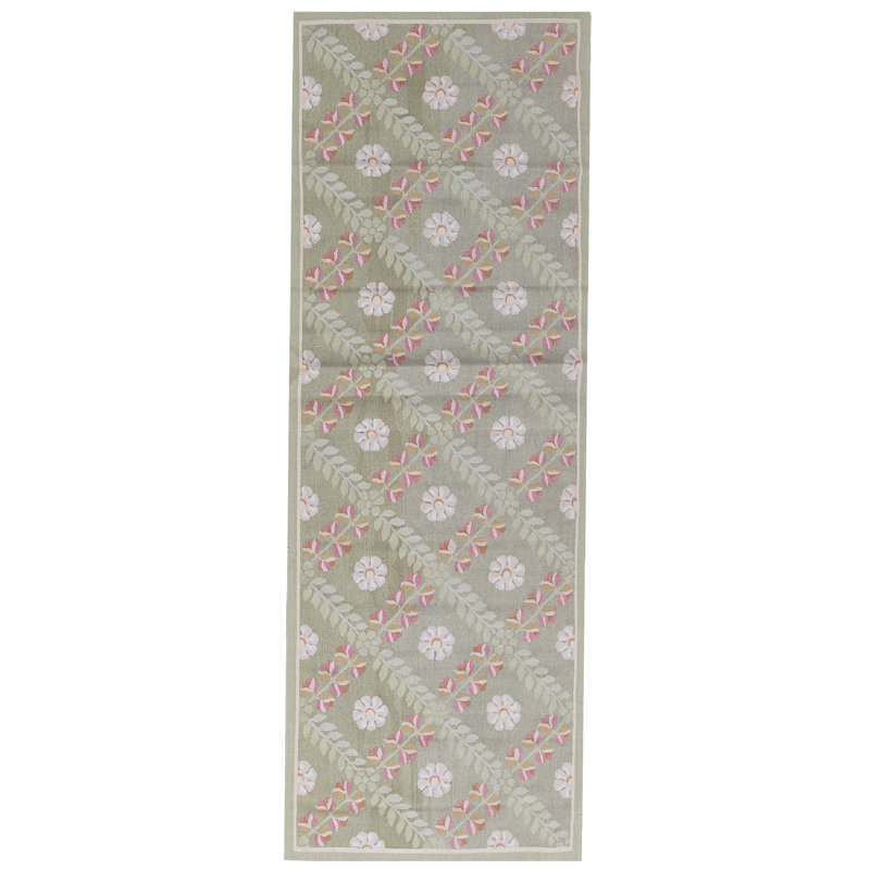 Hand-Knotted High-Quality Gray Runner