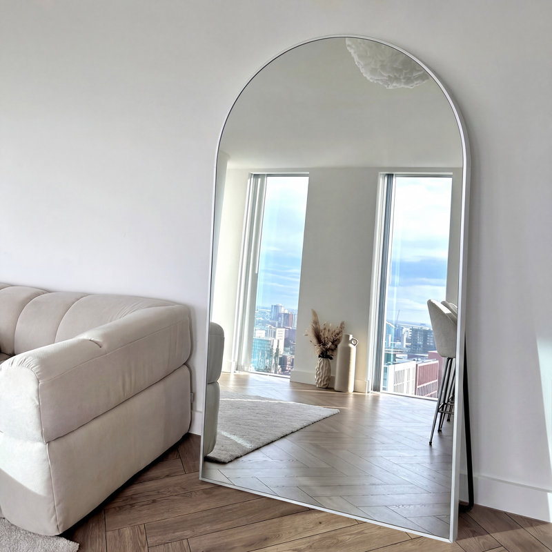 Grand miroir pleine grandeur avec 3 modes de fixation, Argent, 71 po x 32 po